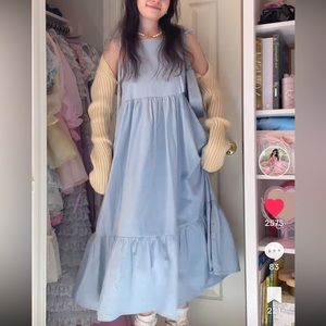 asos denim chambray midi dress